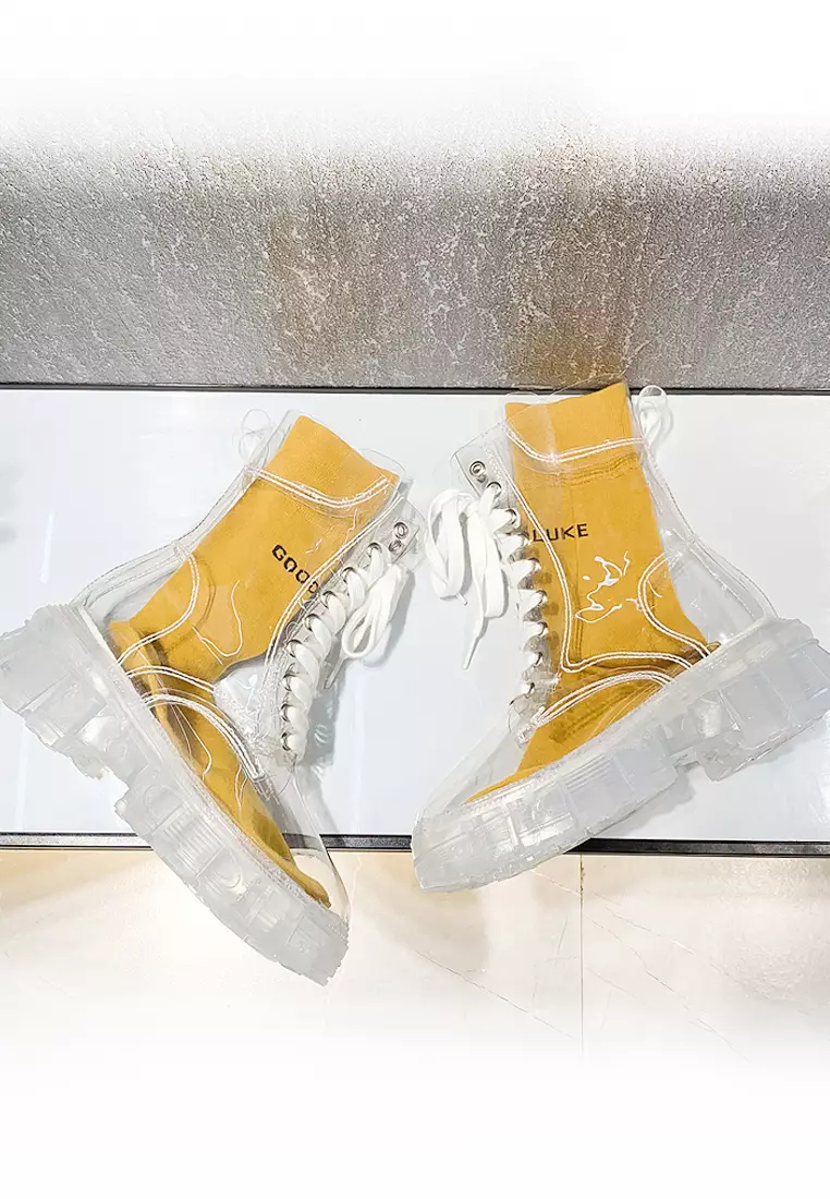 Transparent martin rain boots online