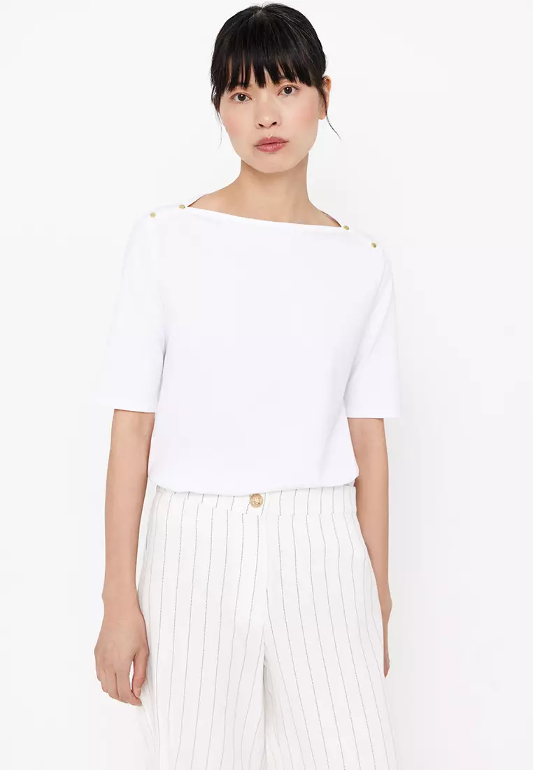 Basic Boat Neckline T-Shirt