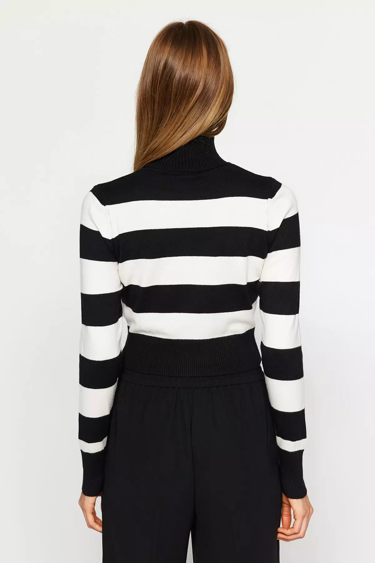 Crop Stripe Knit Sweater