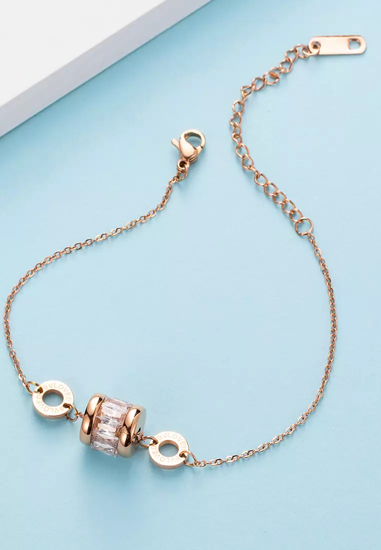 Minimalist BVLOVED Clear Crystal Charm Bracelet