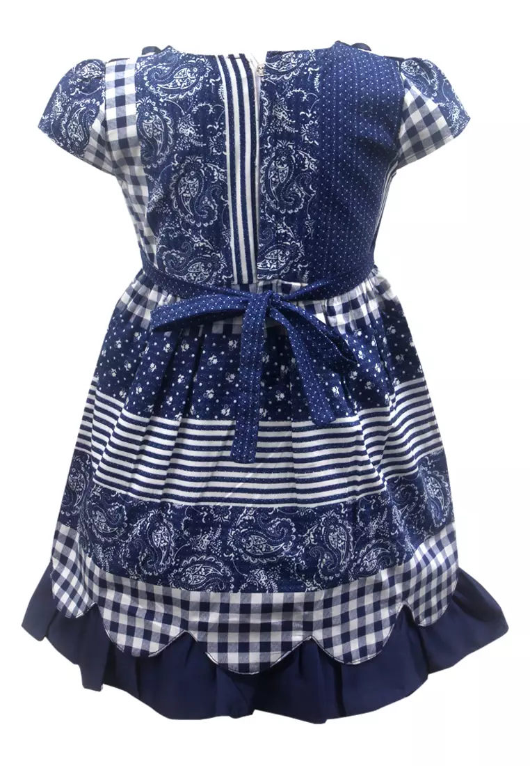 Two Mix Dress Anak Bahan Katun Batik Fashion Y861 Usia 1-7 Tahun