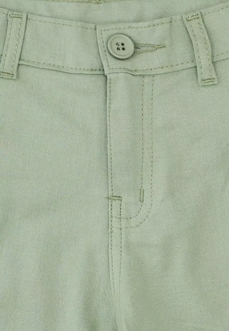 Short/ Celana Pendek Cargo Anak Perempuan Green/ Daisy Girls Rule