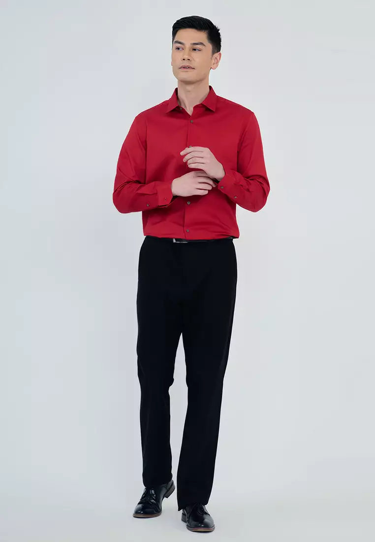 Slim Fit Textured Dress Shirt