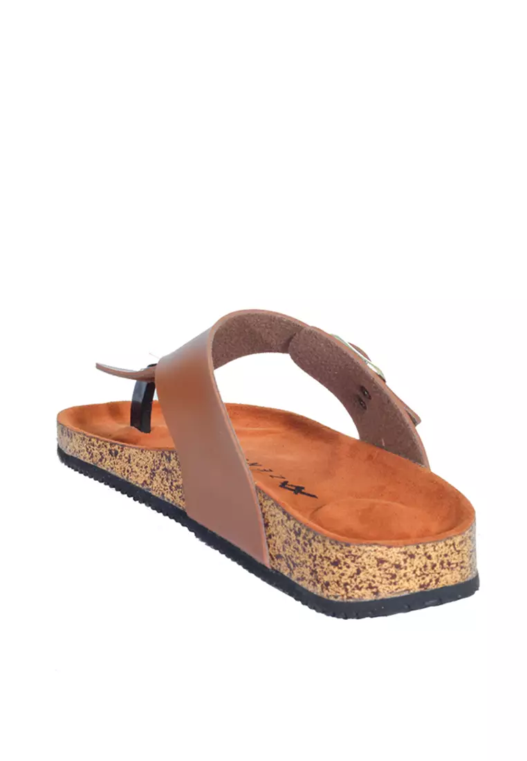 Erina Brown Slipper Sandals