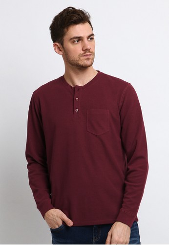 Jual Arnett Arnett Baju Pria Tshirt Lengan Panjang Polos Dark Red Original Zalora Indonesia