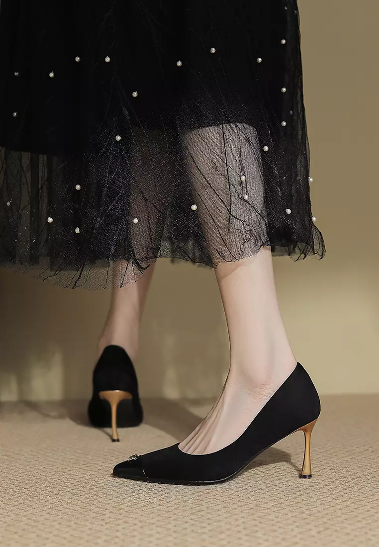 8CM Butterfly Ornament Pointy Stitched Pumps XJ3389-12