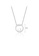 Glamorousky white 925 Sterling Silver Simple Fashion Geometric Hollow Round Imitation Pearl Pendant with Necklace 8425DACF39ACCAGS_2