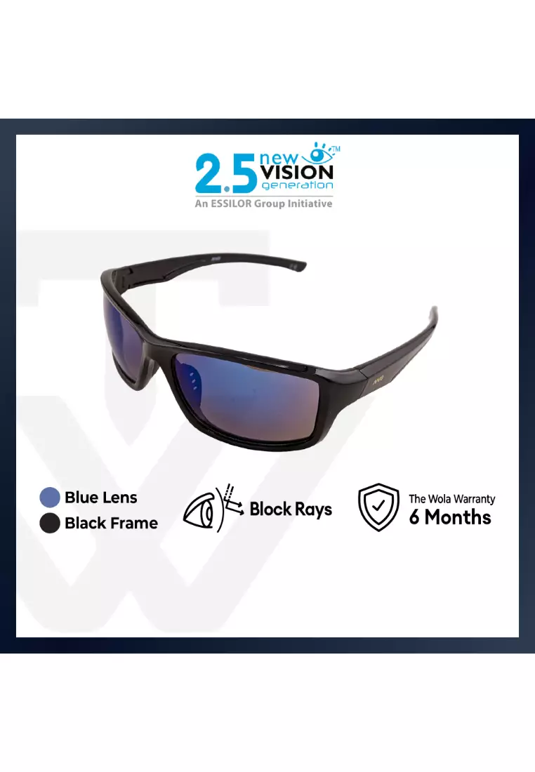 Unisex's Rectangle Frame Black Plastic UV Protection Sunglasses - SUNSC3640205