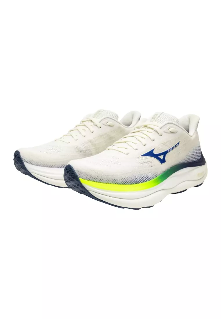 Wave Sky 9 Men's Running Shoe Snow White/Surf the Web/Lightning Yellow