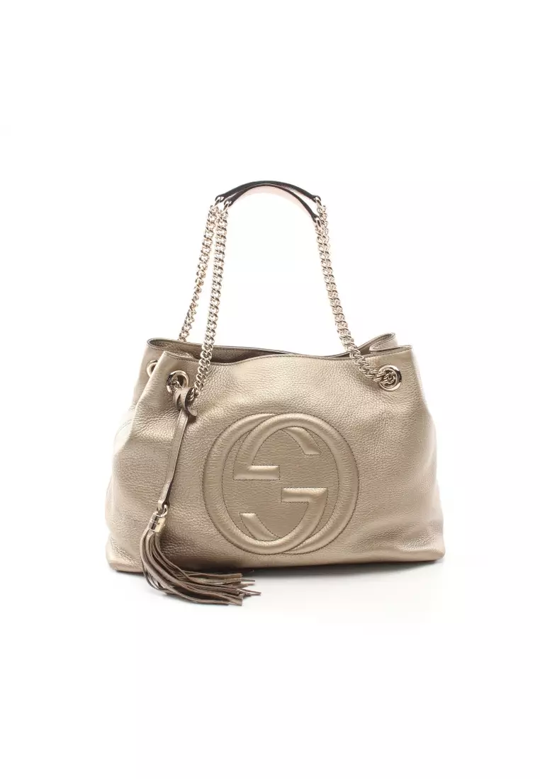 performer Downtown magasin Buy Gucci Pre-loved GUCCI Soho Interlocking G chain shoulder bag leather  Champagne Gold Online | ZALORA Malaysia