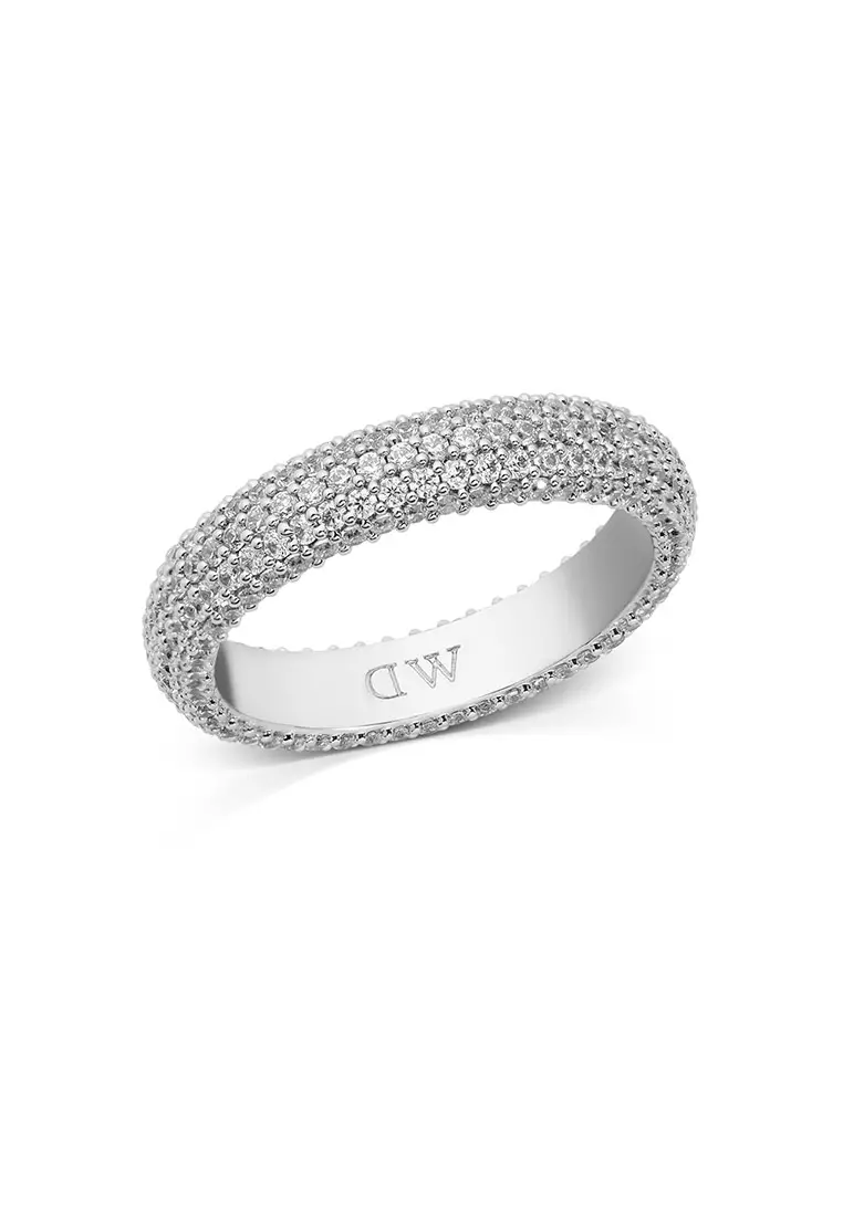 Pavé Ring 5.0mm Silver Unisex Ring for women and men stainless steel crystal Ring DW Official Authentic Original