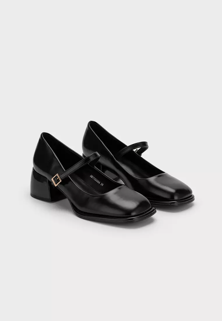 STEP-WIDE SQUARE TOE CHUNKY HEEL PUMP