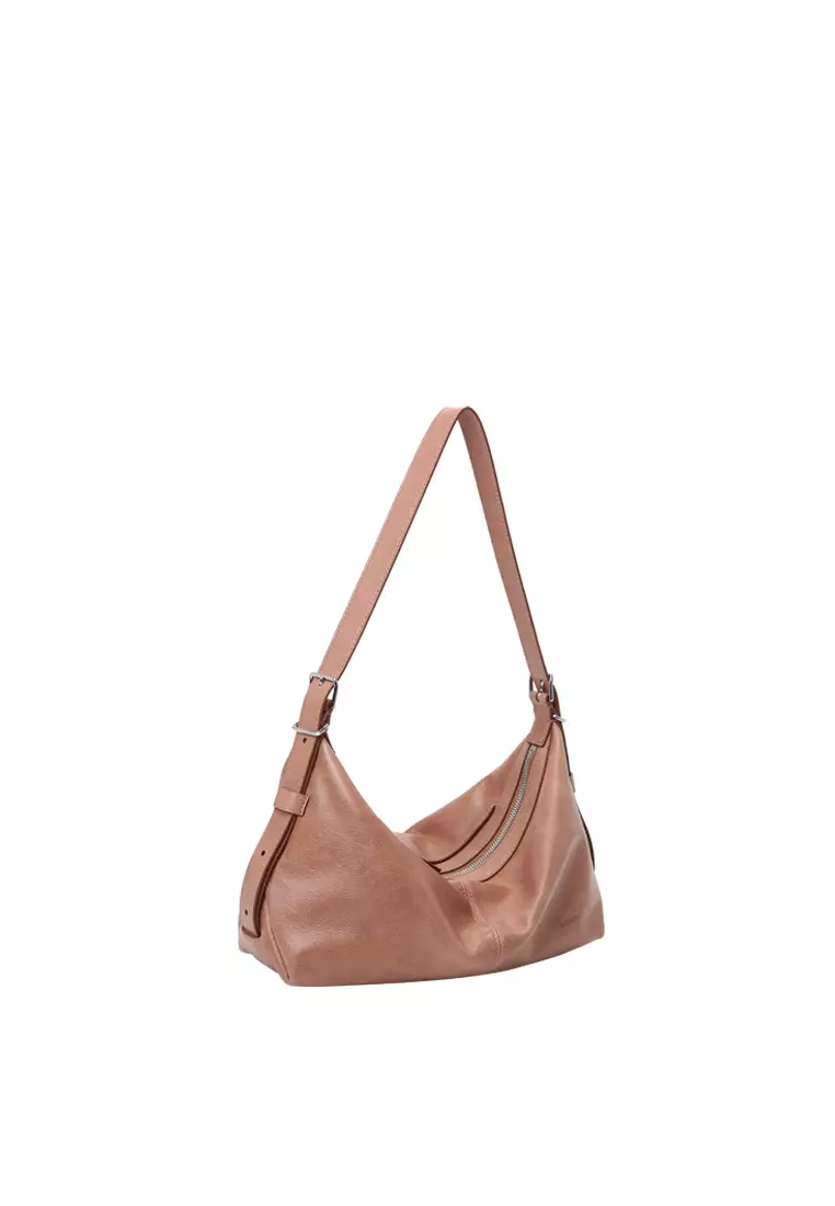 ALLEGRA Demi Hobo 單肩袋 - 復古油蠟土豆色