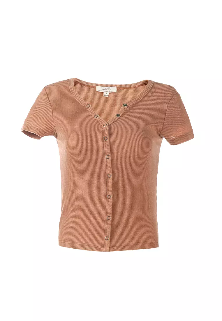 Atasan Rajutan Kancing Coklat