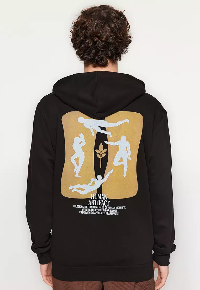 寬鬆/標準剪裁連帽印花衛衣