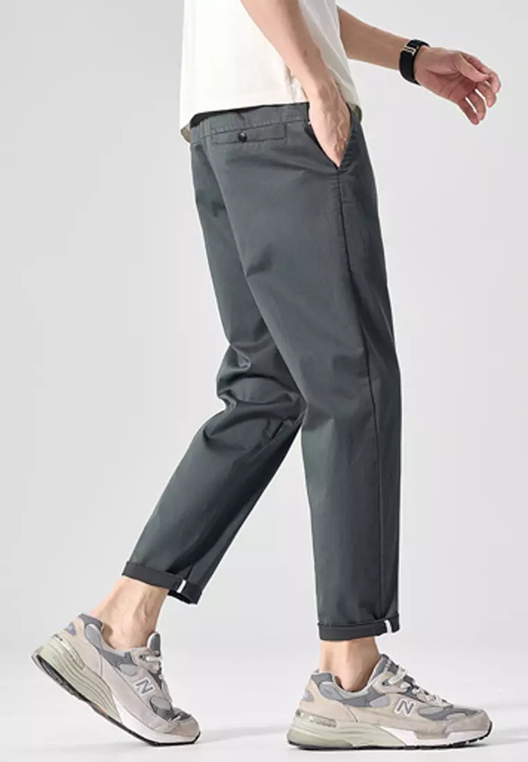 Elasticated Waist Slim Ankle Pants
