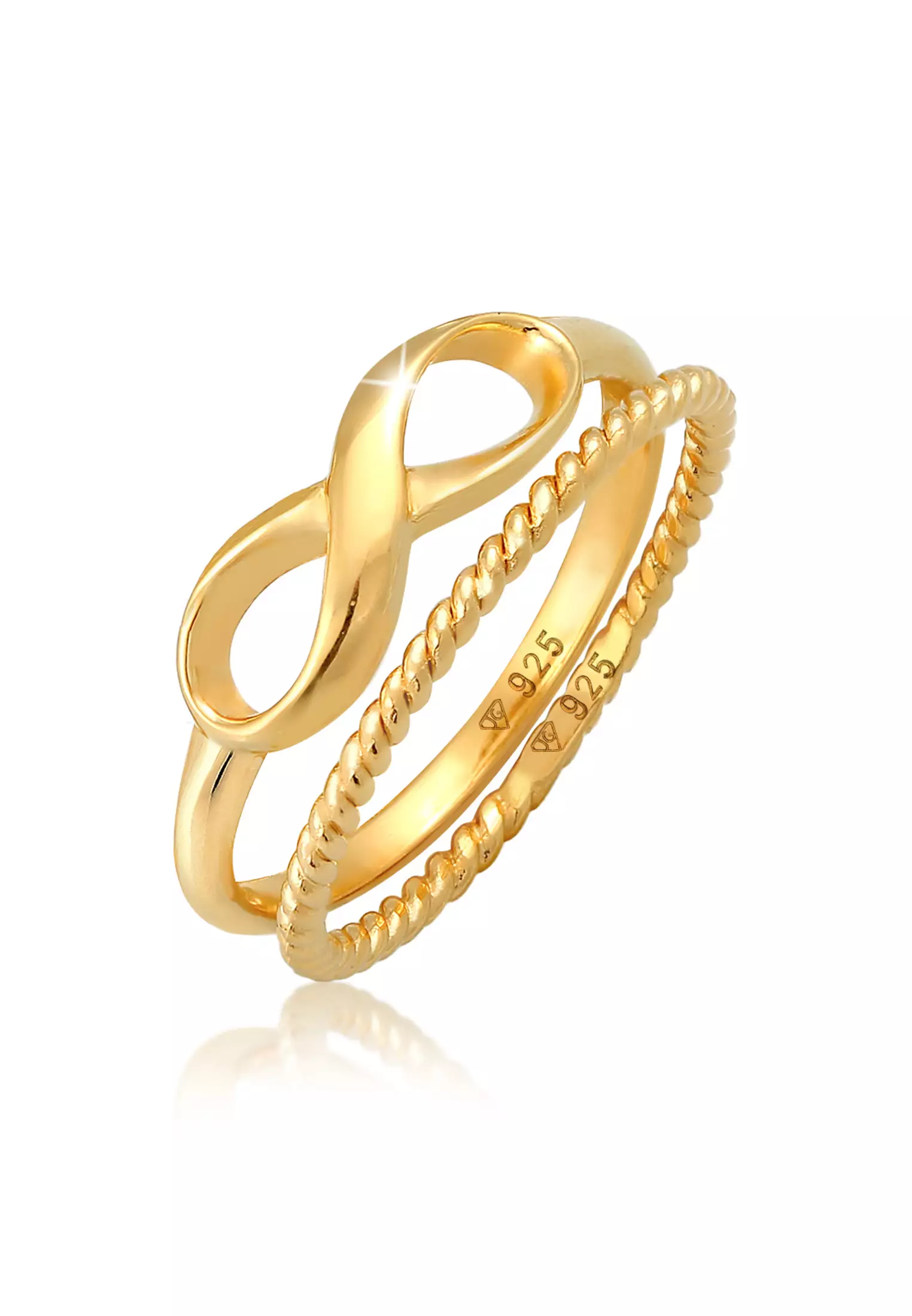 Buy ELLI GERMANY Ring Stacking Ring Duo Infinity Twisted Basic Trend ...