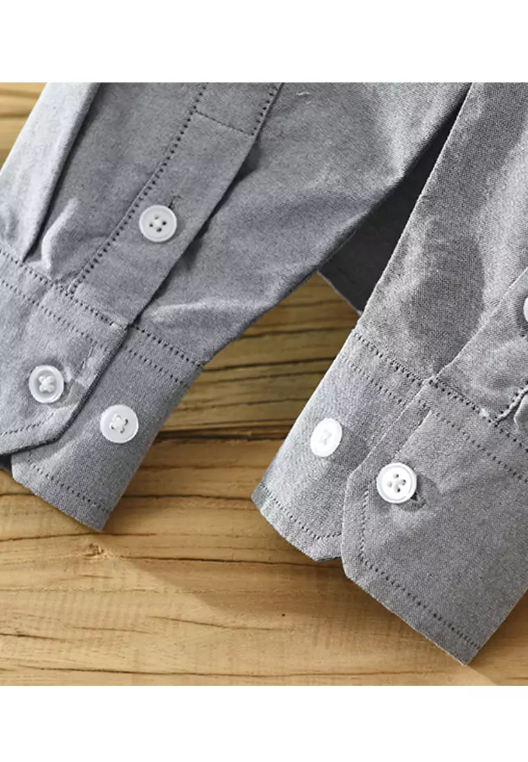 條紋刺繡休閒襯衫 WM-M8805