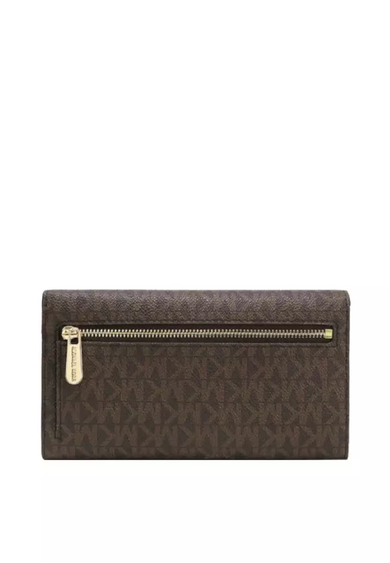 Michael Kors Jet Set Large Logo Trifold Wallet Brown
