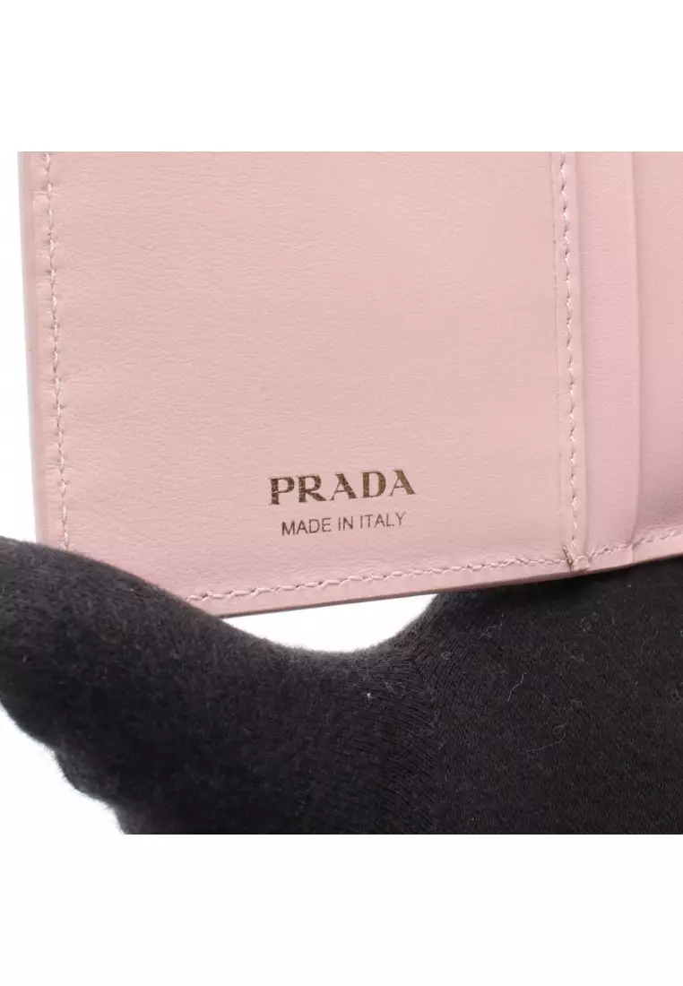 PRADA Pre-Loved Prada SAFFIANO TAB triangle logo Bi-fold Long