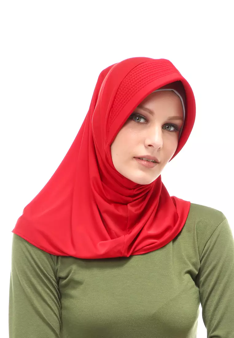 Layla Hijab Sport Instan Wanita Muslimah Relaxed Fit - Red