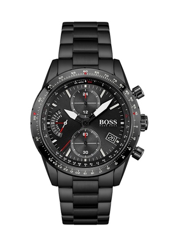 HUGO BOSS black BOSS Pilot Edition Chrono Black Men's Watch (1513854) F36F0ACE04D663GS_1
