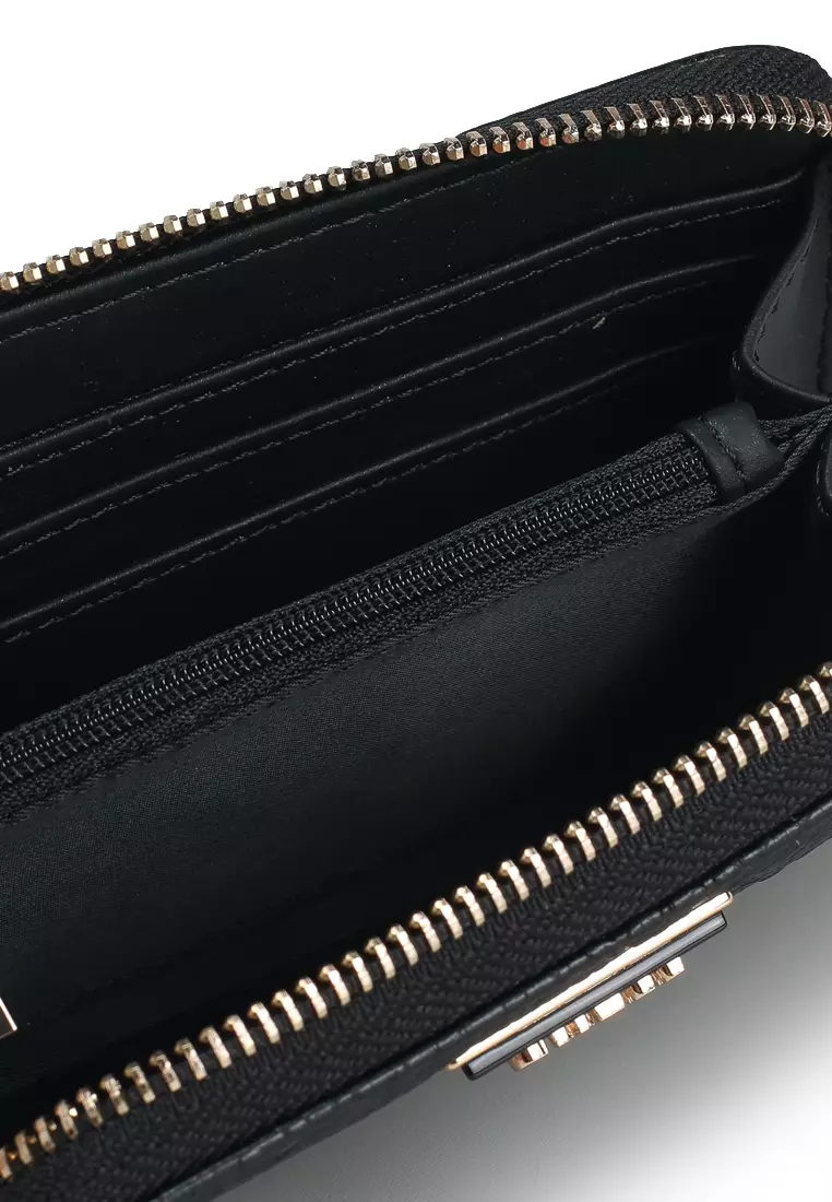 Guess CRESIDIA MEDIUM ZIP AROUND - Portemonnee - black/zwart