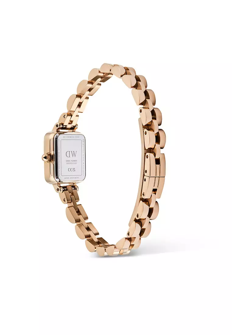 Quadro Mini Arch 3-Link Onyx Sunray Rose Gold Women Watch stainless steel watch DW Official Authentic Original