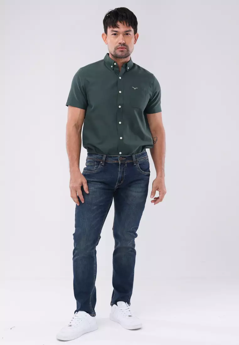 Denim Long Pants Slim Tapered Fit Stretch