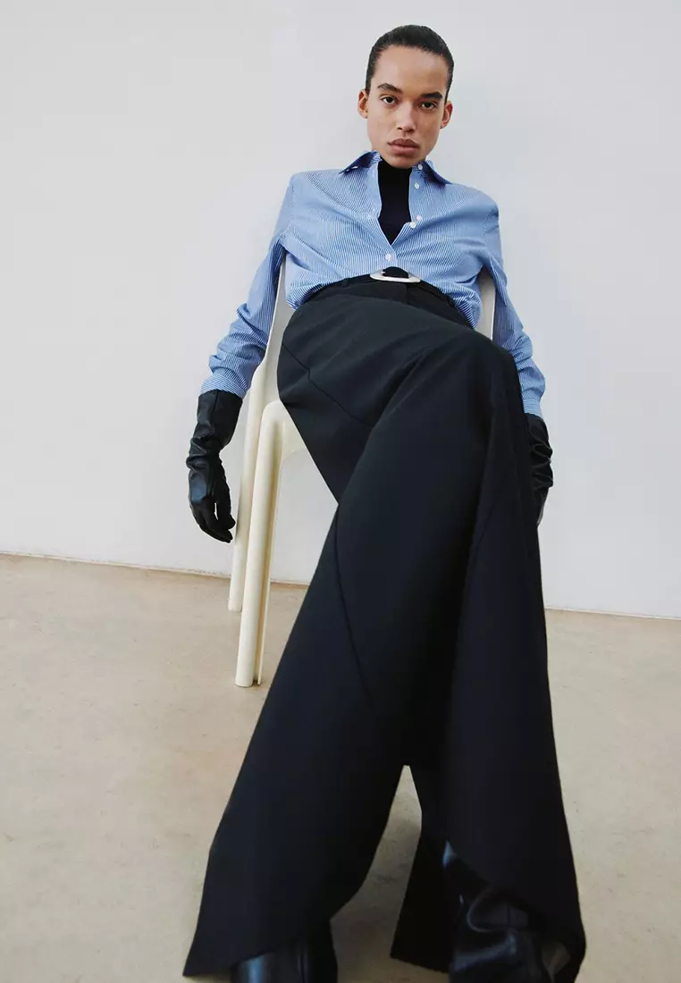 Cotton & Lyocell Blend Straight Shirt