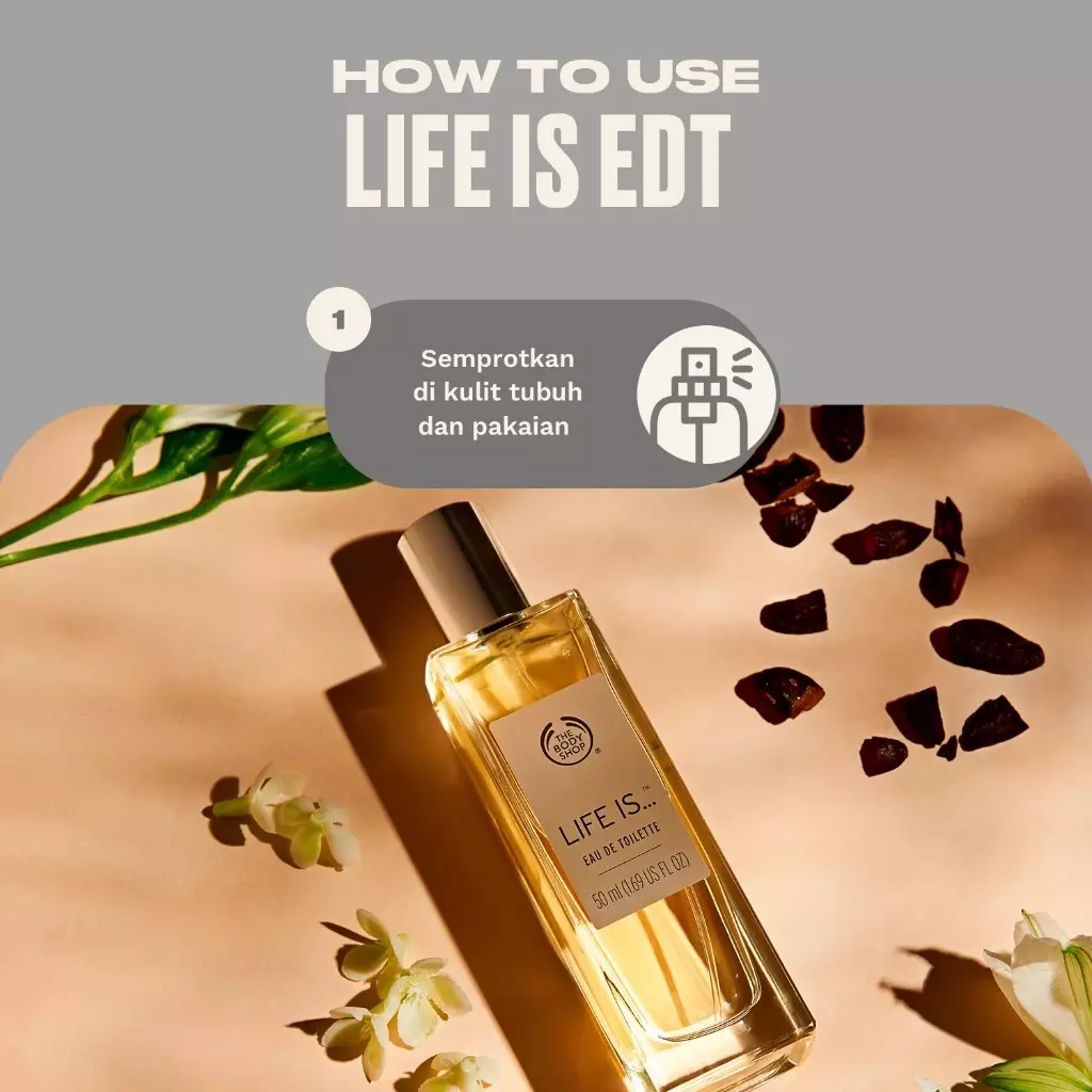 The Body Shop Life Is Eau De Toilette Parfum EDT 50ml