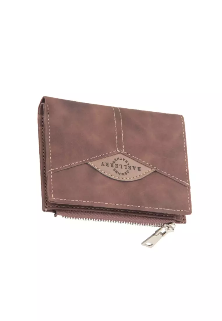 Dompet Lipat Pria Model Pendek Tekstur Halus Bahan Kulit PU Leather Quality Premium ORIGINAL