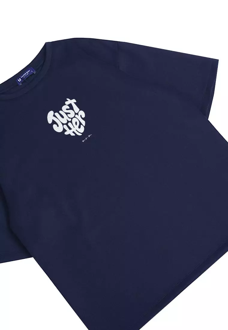 MTU23 kaos couple pasangan terbaru oversize bahan tebal scubalux "just her" navy