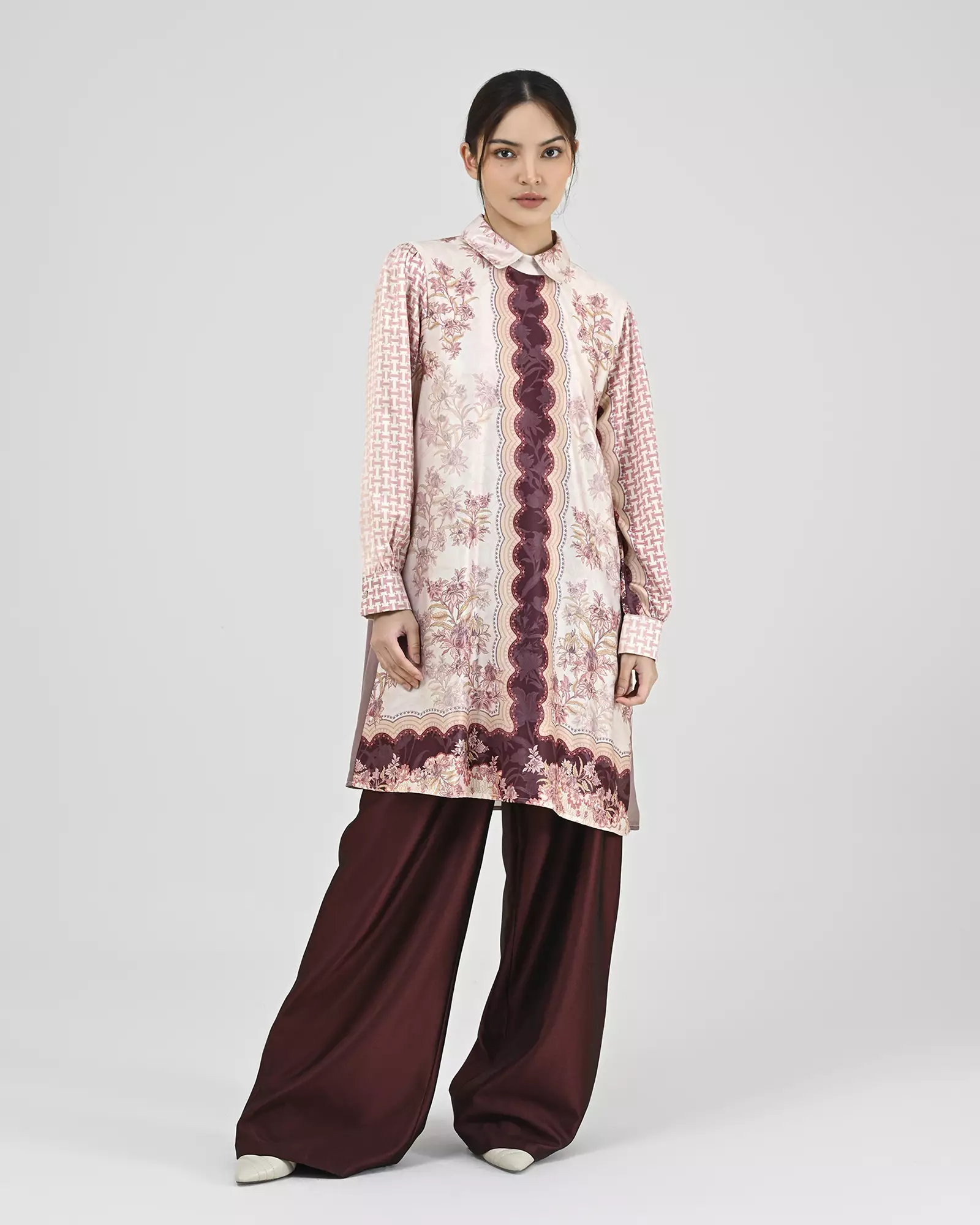 Geulis.id AGINA TUNIC - Burgundy