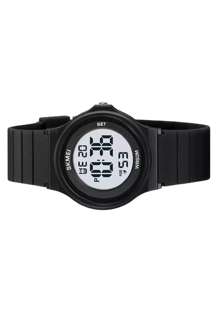 Jam Tangan Wanita 2303 Digital Rubber ORIGINAL - Black White