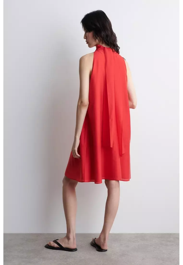 FLUID HALTERNECK MINI DRESS