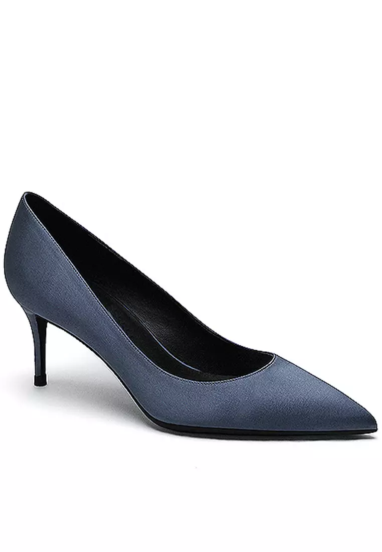 6CM Silk Fabrics Pointed High Heel Shoes HZL163