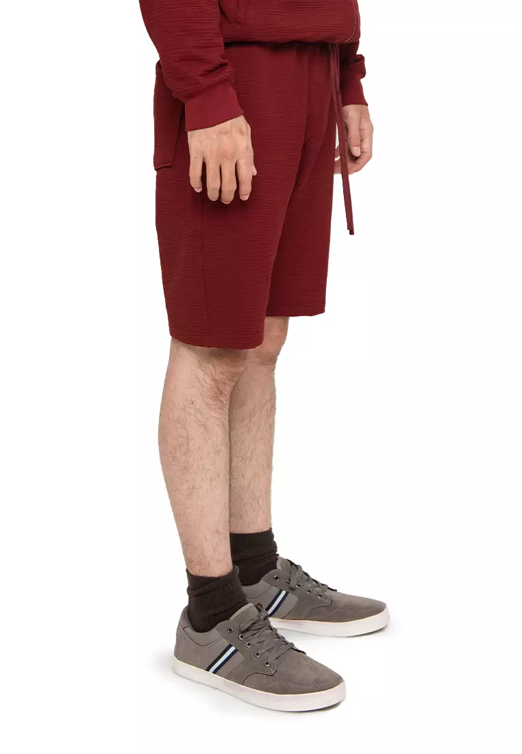 MANZONE Celana Pendek Pria Bermuda Casual SUGAR BOTTOM -  BURGUNDY