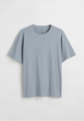 H&M Regular Fit Ribbed Cotton T-Shirt | ZALORA Philippines