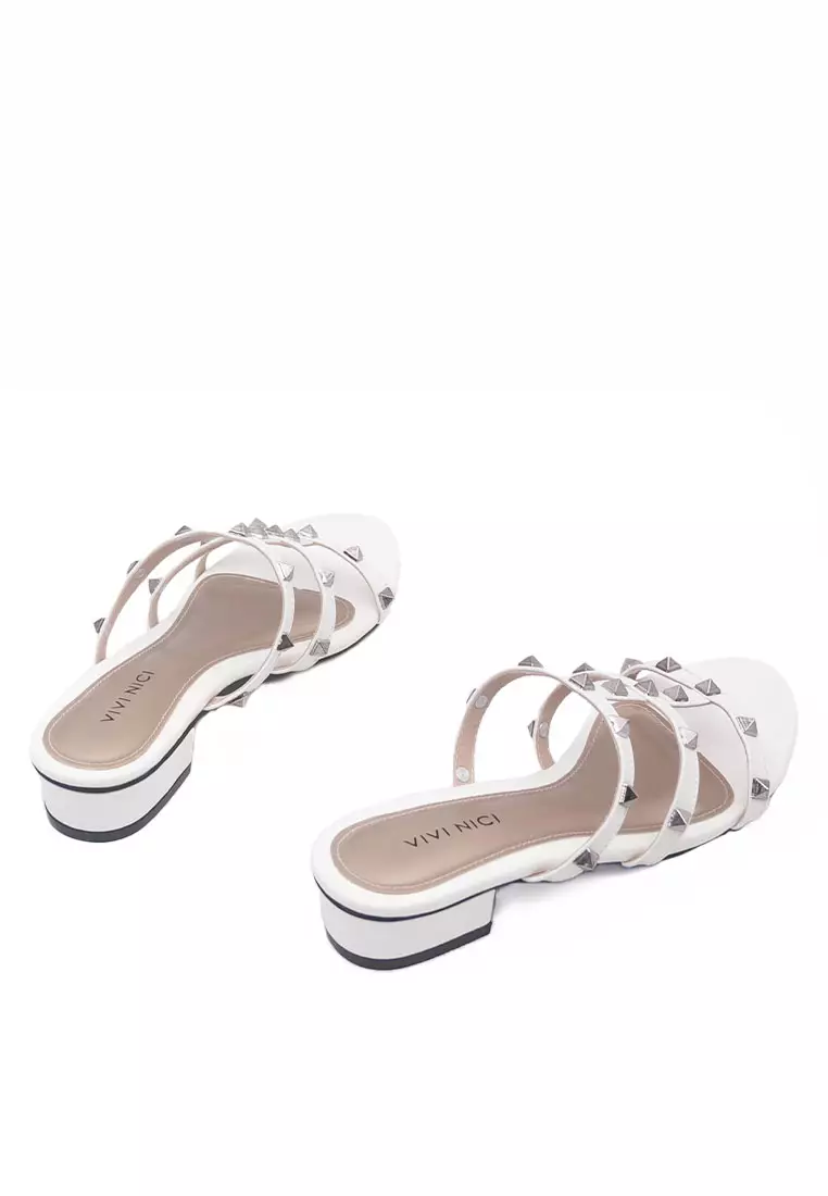VIVI NICI - Meili Sandal Wanita Hak 3 Cm Clean White