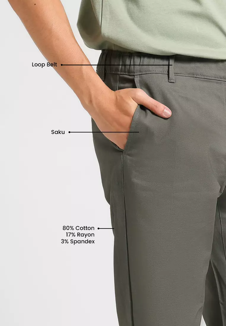 MANZONE - Celana Panjang Pria Bowzee 05 Relaxed Fit - Dark Grey Warna Grey_Dark