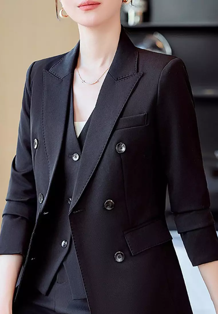 優雅時尚通勤西裝3件套裝 YGH-EM6612set-1