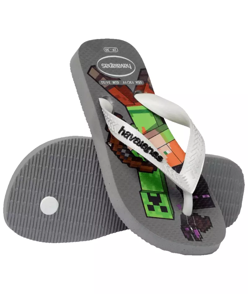 Havaianas 1077 Kids Minecraft Gray/White - Sandal Anak