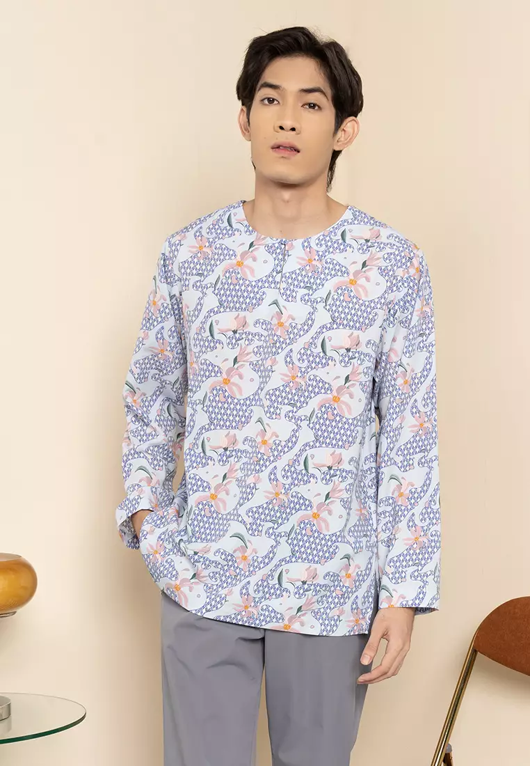 Baju Teluk Belanga Batik Print Top
