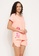 Clovia pink Clovia Leo Print Top & Shorts Set in Salmon Pink - 100% Cotton 206D5AAA315507GS_3