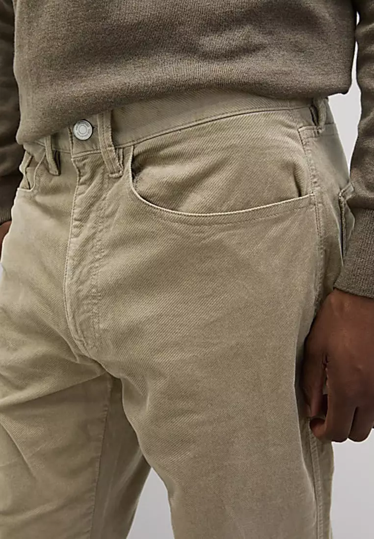 Slim Fit Diagonal Corduroy 5 Pocket Trousers