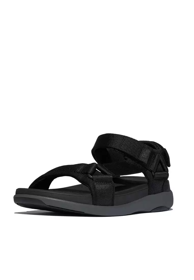 FitFlop F-MODE Go Mens Adjustable Webbing Back-Strap Sandals - Black Mix (IW6-231)