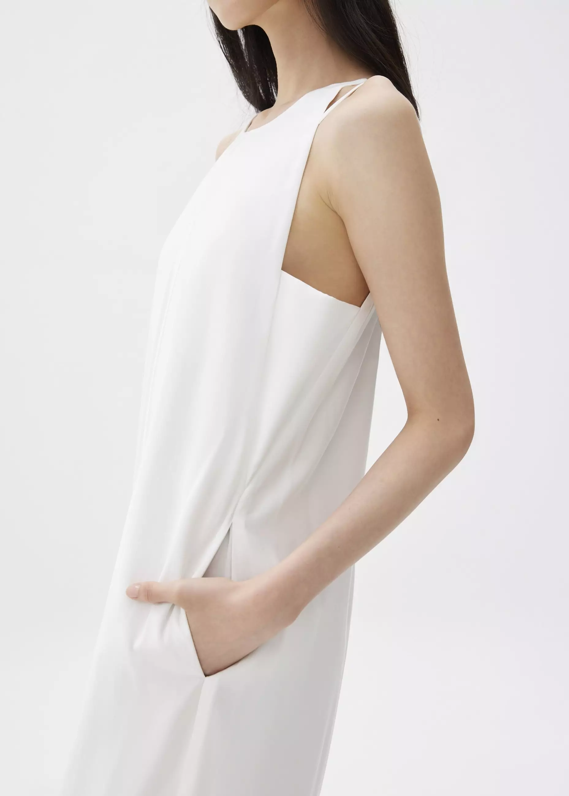 Jumpsuit Wanita - Round Neck Straight Leg Jumpsuit