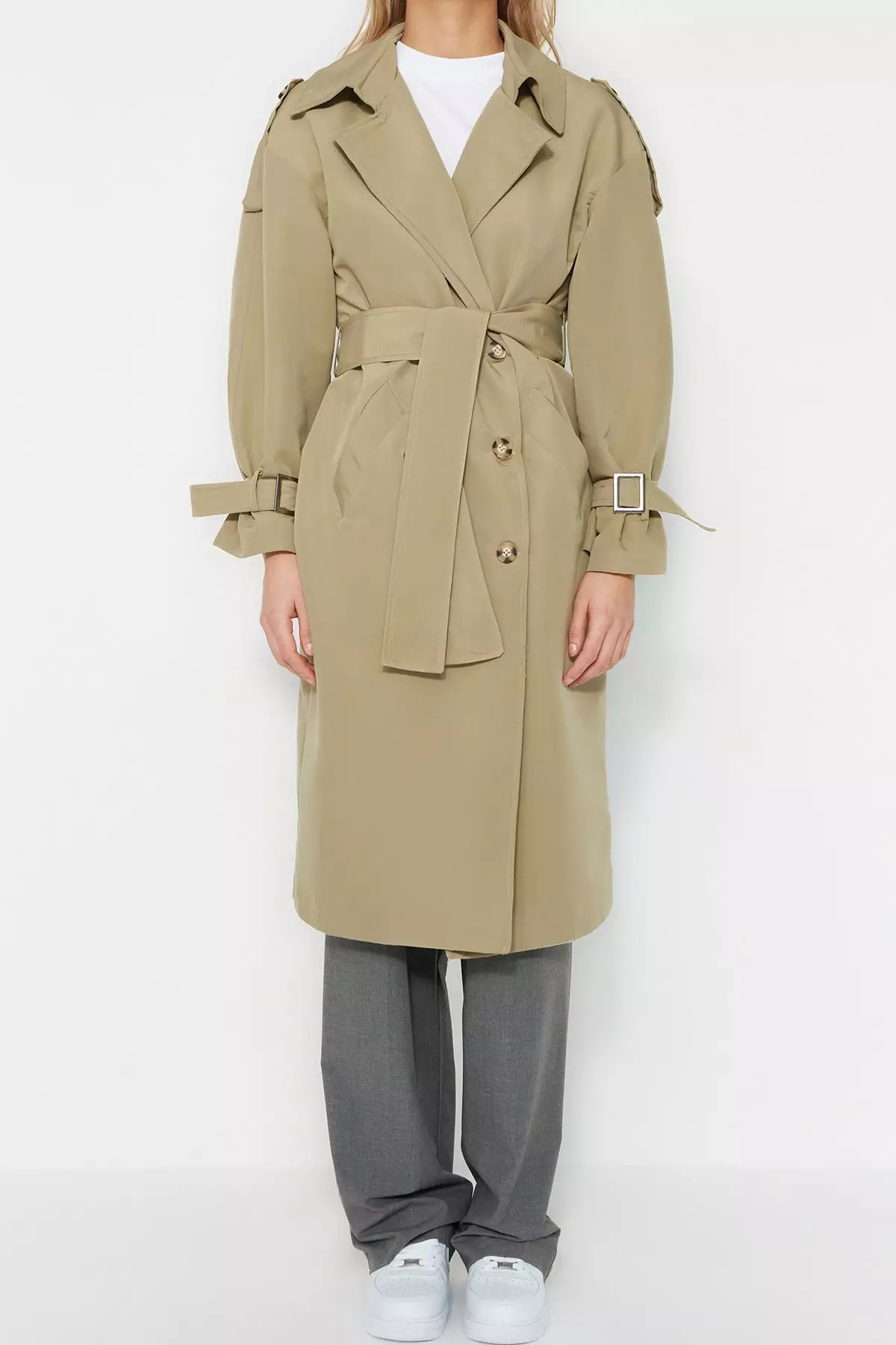 Oversized Collar Trench Coat