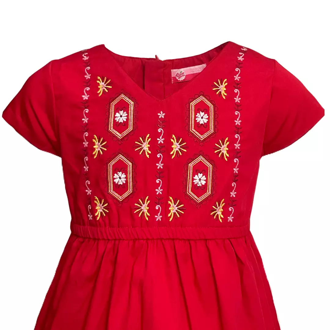 Pingu Long Dress Anak Perempuan Polos Merah 91001930